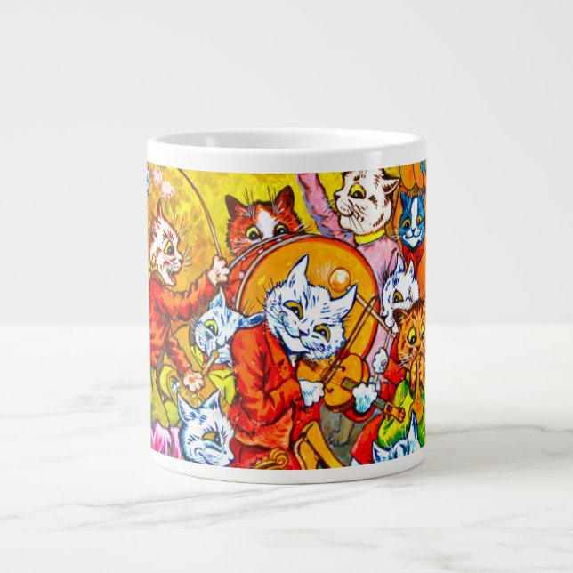 Cat Musical Band Large Coffee Mug (Front)