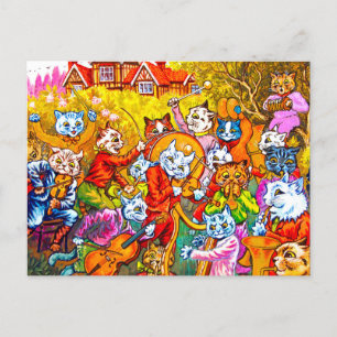 Cat Musical Band Postcard