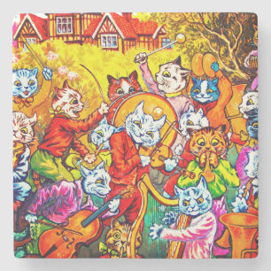 Cat Musical Band Stone Coaster