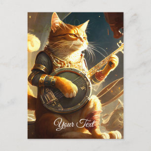 Cat Musician. Postcard