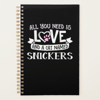 Cat Name Snickers Lovers | All You Need is Love Planner