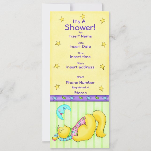 Cat Nap Baby Shower Invitation (Front)