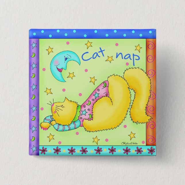 Cat Nap Button Badge (Front)