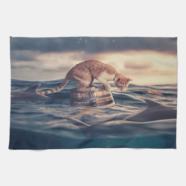 Cat Nap Dream or Nightmare Kitchen Towel (Horizontal)