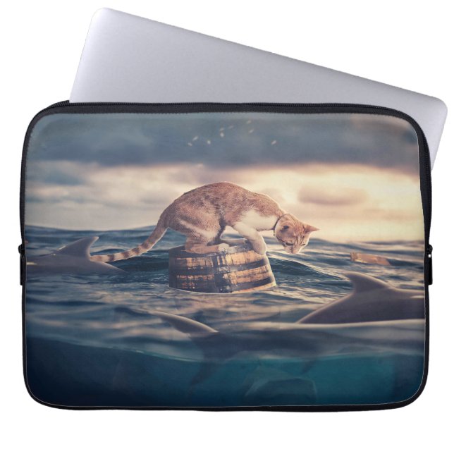 Cat Nap Dream or Nightmare Laptop Sleeve (Front)