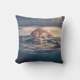 Cat Nap Dream or Nightmare Outdoor Pillow