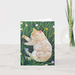 Cat Nap Folded Note Card