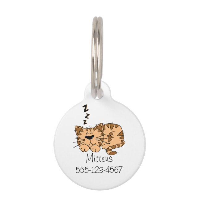 Cat Nap Kitty Pet Tag (Front)