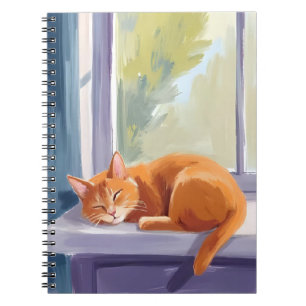 Cat Nap Orange Kitten Watercolor Pet Notebook