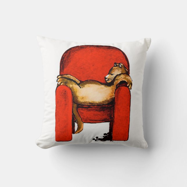 Cat Nap-Original Art by SQ Streater Throw Pillow (Front)