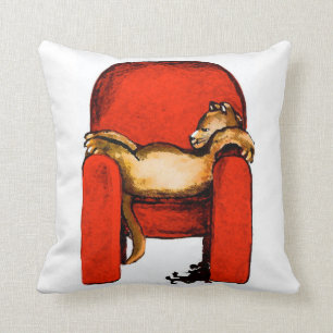 Cat Nap-Original Art by SQ Streater Throw Pillow