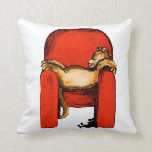 Cat Nap-Original Art by SQ Streater Throw Pillow