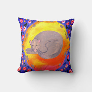 Cat Nap Throw Pillow