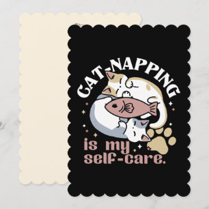 Cat-Napping Is My Self-Care Cute Cat Quote Holiday Card