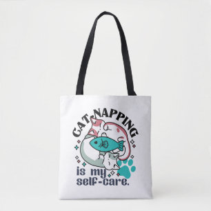 Cat-Napping Is My Self-Care: Cute Sleepy Cats Tote Bag