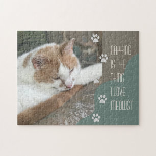 Cat Napping is the thing I love meowst Jigsaw Puzzle