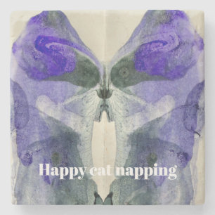 Cat napping stone coaster