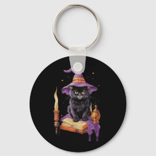 Cat Nation Witch Halloween Black Cat Wicca Keychain