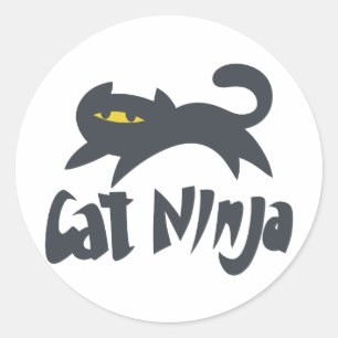 Cat ninja - Choose background color Classic Round Sticker