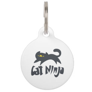 Cat ninja - Choose background color Pet Tag