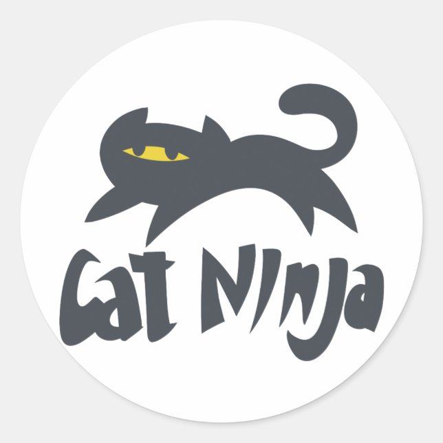 Cat ninja - Choose background colour Classic Round Sticker (Front)