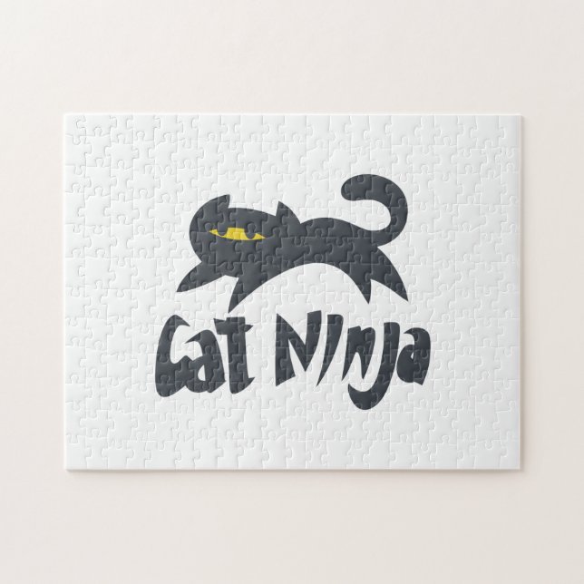 Cat ninja - Choose background colour Jigsaw Puzzle (Horizontal)