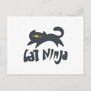 Cat ninja - Choose background colour Postcard