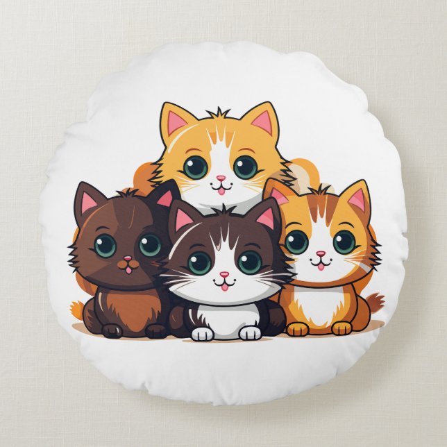 Cat Nip Round Pillow (Front)