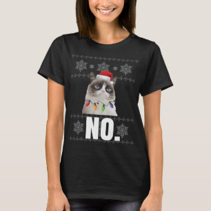 Cat No Grumpy Xmas Cats No Ugly Christmas Gifts  T-Shirt