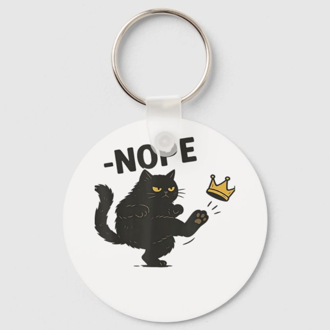 Cat No Kings In America  Keychain (Front)