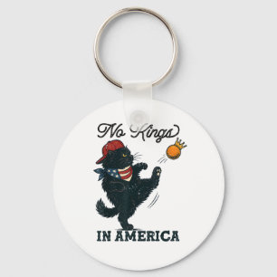 Cat No Kings In America Vintage Cats Against Keychain