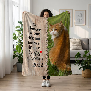Cat No Longer By Our Side But Forever In Our Heart Fleece Blanket