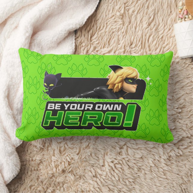 Cat Noir | Be Your Own Hero Lumbar Pillow (Blanket)