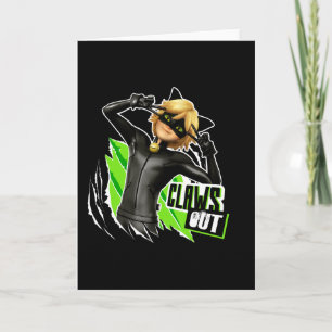 Cat Noir Claws Out Graphic Card