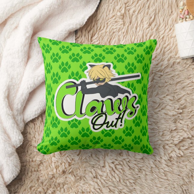 Cat Noir | Claws Out! Throw Pillow (Blanket)