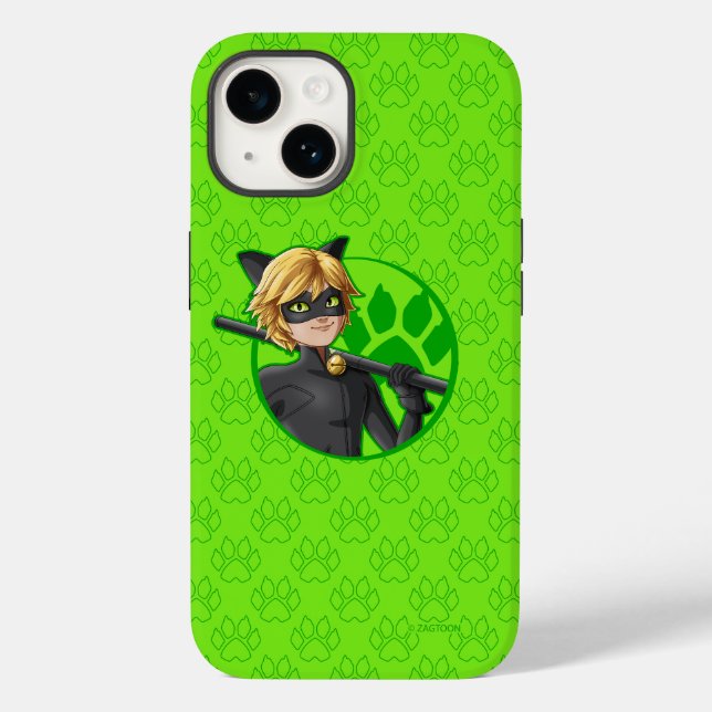 Cat Noir Green Badge Case-Mate iPhone Case (Back)