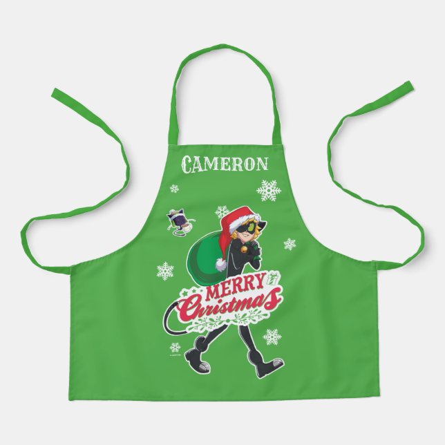 Cat Noir | Merry Christmas Apron (Front)