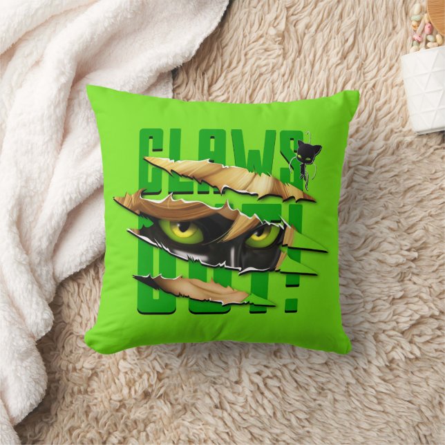 Cat Noir & Plagg | Claws Out Throw Pillow (Blanket)