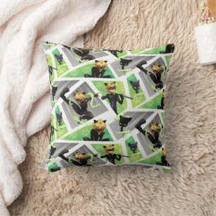 Cat Noir & Plagg Pattern Throw Pillow