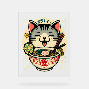 Cat Noodle Japanese Anime ga Kawaii Cat Acrylic Sign