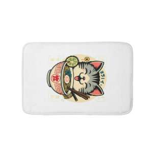 Cat Noodle Japanese Anime ga Kawaii Cat Bath Mat