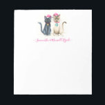 Cat Notepads Christmas Gifts<br><div class="desc">Add a touch of whimsy to your desk decor with these cute notepads featuring original watercolor art of a black cat and Siamese cat by Victoria Grigaliunas. These personalized notepads with name can be customized using the template field, making them the purr-fect choice for Christmas gifts, gift suggestions for mom...</div>