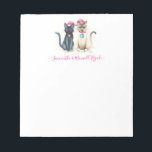 Cat Notepads Christmas Gifts<br><div class="desc">Add a touch of whimsy to your desk decor with these cute notepads featuring original watercolor art of a black cat and Siamese cat by Victoria Grigaliunas. These personalized notepads with name can be customized using the template field, making them the purr-fect choice for Christmas gifts, gift suggestions for mom...</div>