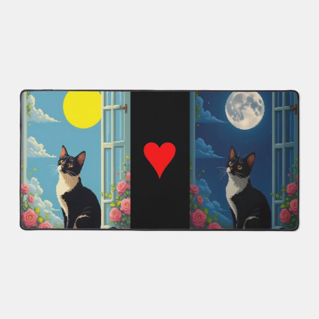 Cat Nuit et jour SkinDesk Mat (Recto)