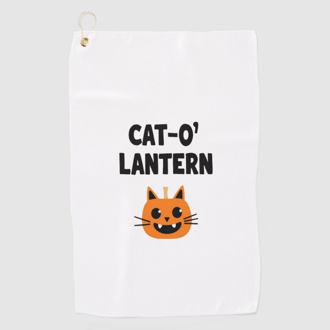 Cat-O'-Lantern 3 Golf Towel (Front)