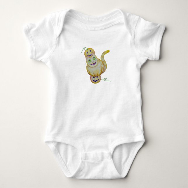 Cat-O-Lantern baby shirt (Front)