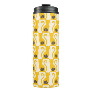 Cat o Lantern Halloween vintage Seamless Pattern Thermal Tumbler
