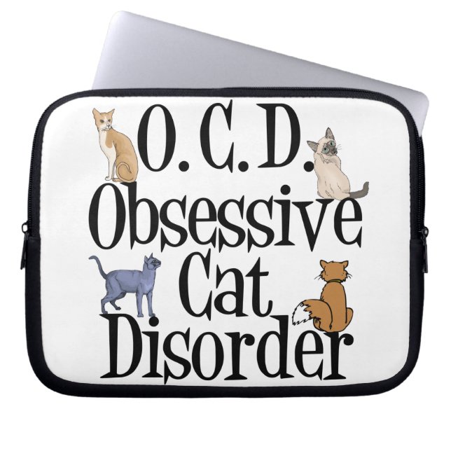 Cat Obsessed Laptop Sleeve (Front)