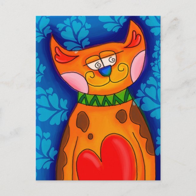 Cat of heart postcard (Front)