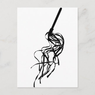 Cat of Nine Tails S&M Whip Outline Silhouette Postcard